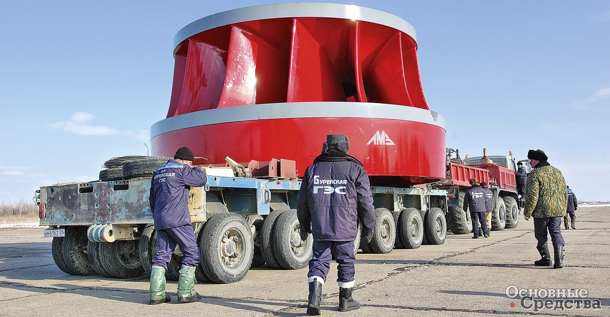 Доставка турбины на прицепе-модуле ЧМЗАП