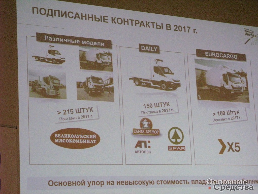 С пятью российскими клиентами подписаны контракты на поставку в 2017 г. более 500 автомобилей
