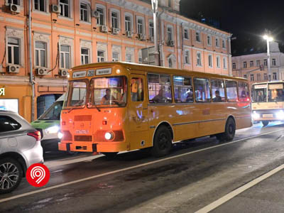 Репетиция парада автобусов в Москве