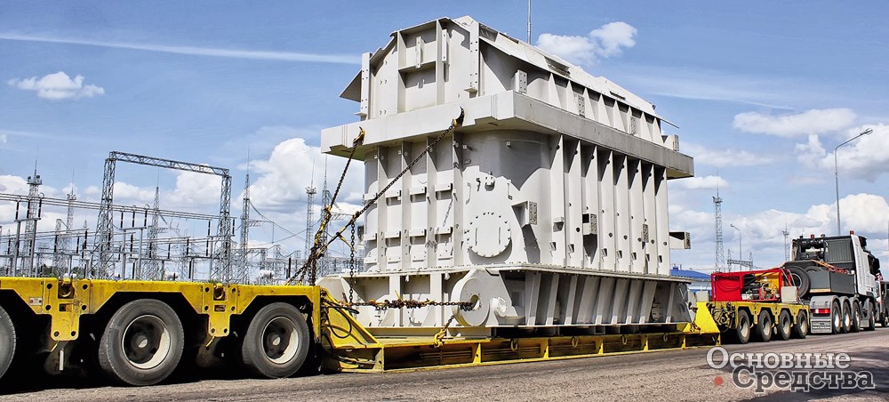 Доставка силового трансформатора весом 250 т из Ю. Кореи на подстанцию в г. Ногинск на модульных платформах и рабочих площадках Sсheuerle InterCombi