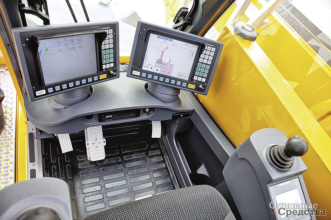 В удобной кабине LTM 1750-9.1 предусмотрено электрогидравлическое рулевое управление четырьмя задними мостами 9-осного шасси