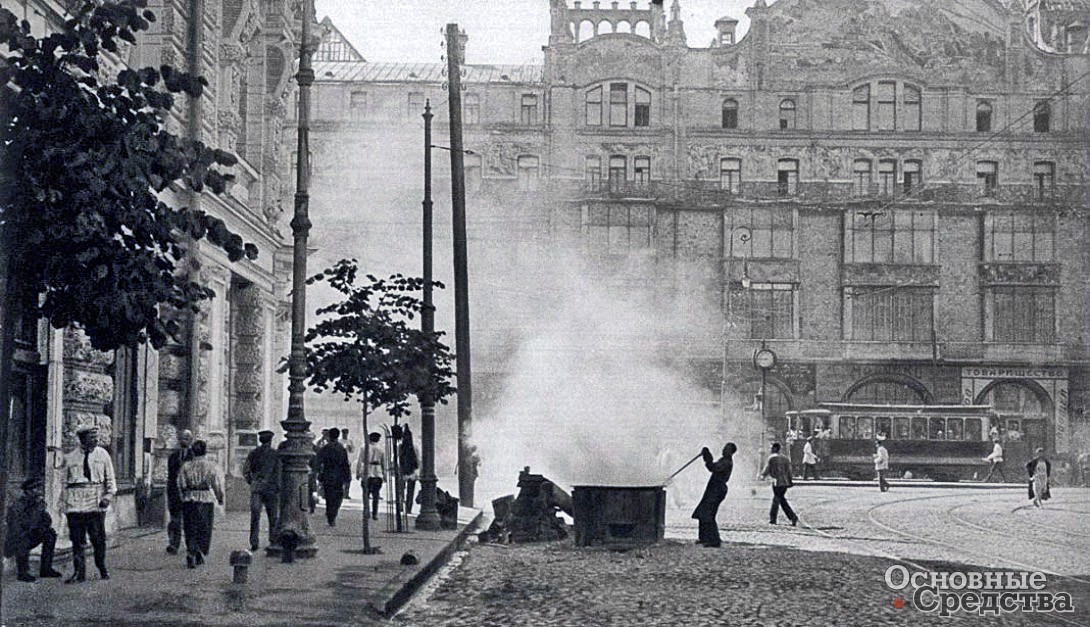 Укладка асфальта в Москве в 20-х годах прошлого века