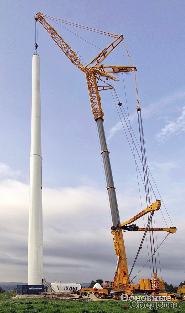 Монтаж ветровых электростанций под силу только уникальным кранам. Модель LTM 11200-9.1