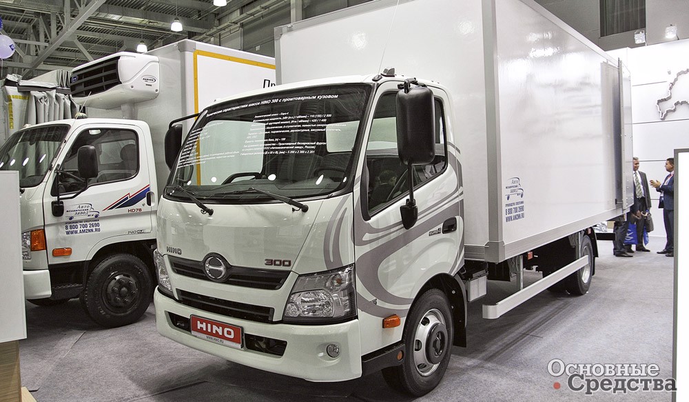 Изотермический фургон «Автомеханического завода», выполненный по бескаркасной технологии, на шасси Hino 300