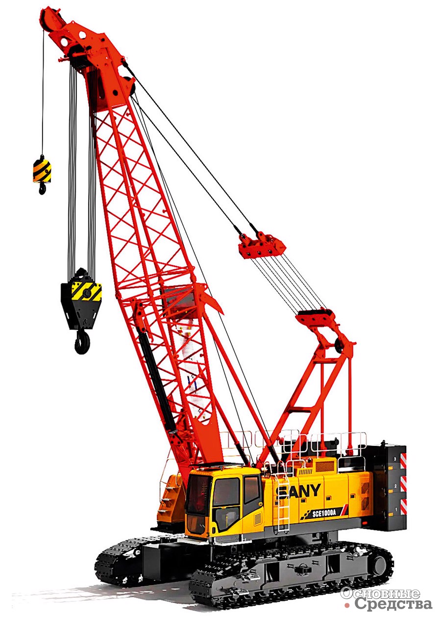 Кран SANY SCE-1000A грузоподъемностью 100 т с решетчатой стрелой