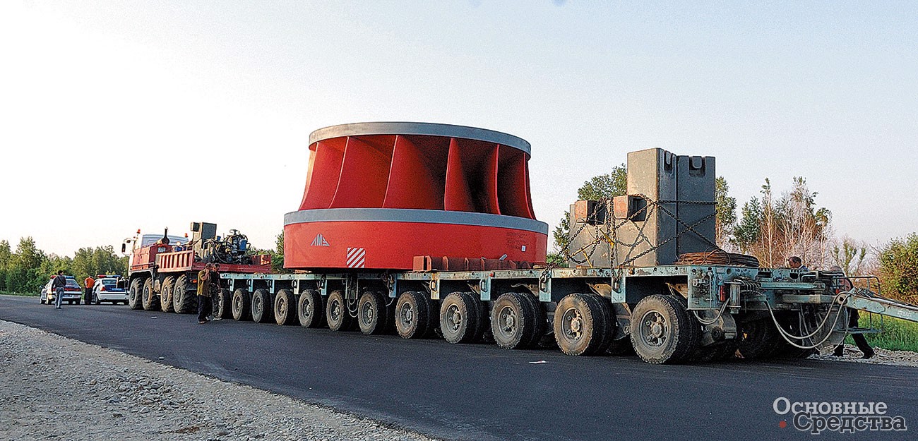 Перевозка турбинного колеса для Бурейской ГЭС  на модульной системе ЧМЗАП