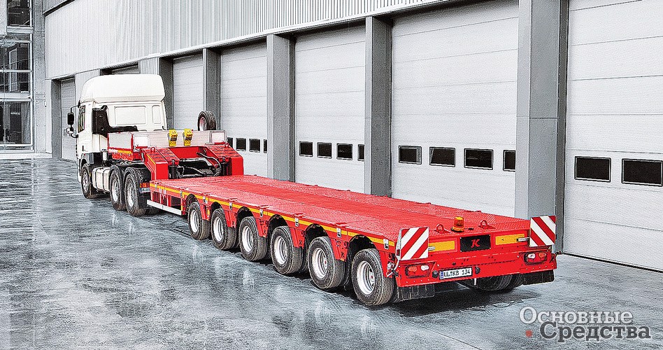 K.SLA 6 предлагает расширенные возможности для маневра в самых тяжелых условиях эксплуатации при транспортировке грузов весом до 75 т и длиной 19 300 мм