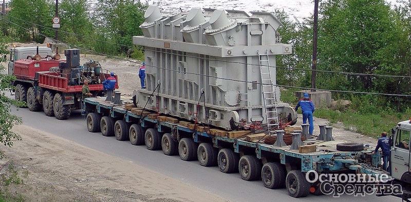 Транспортировка трансформатора для Бурейской ГЭС на модульном полуприцепе ЧМЗАП 706010