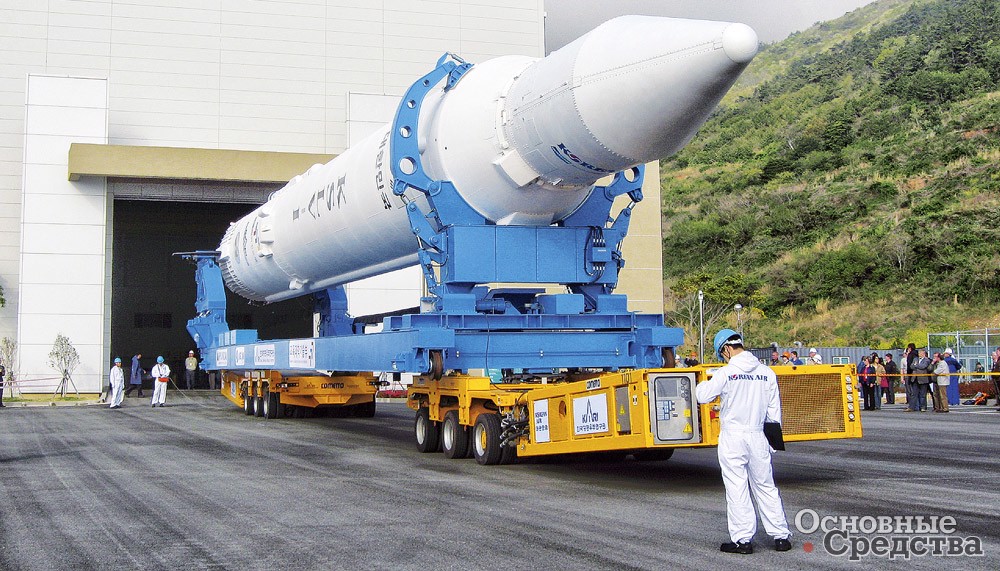 Перевозка ракеты для южнокорейского агентства по космосу и аэронавтике на модулях Сometto MSPE