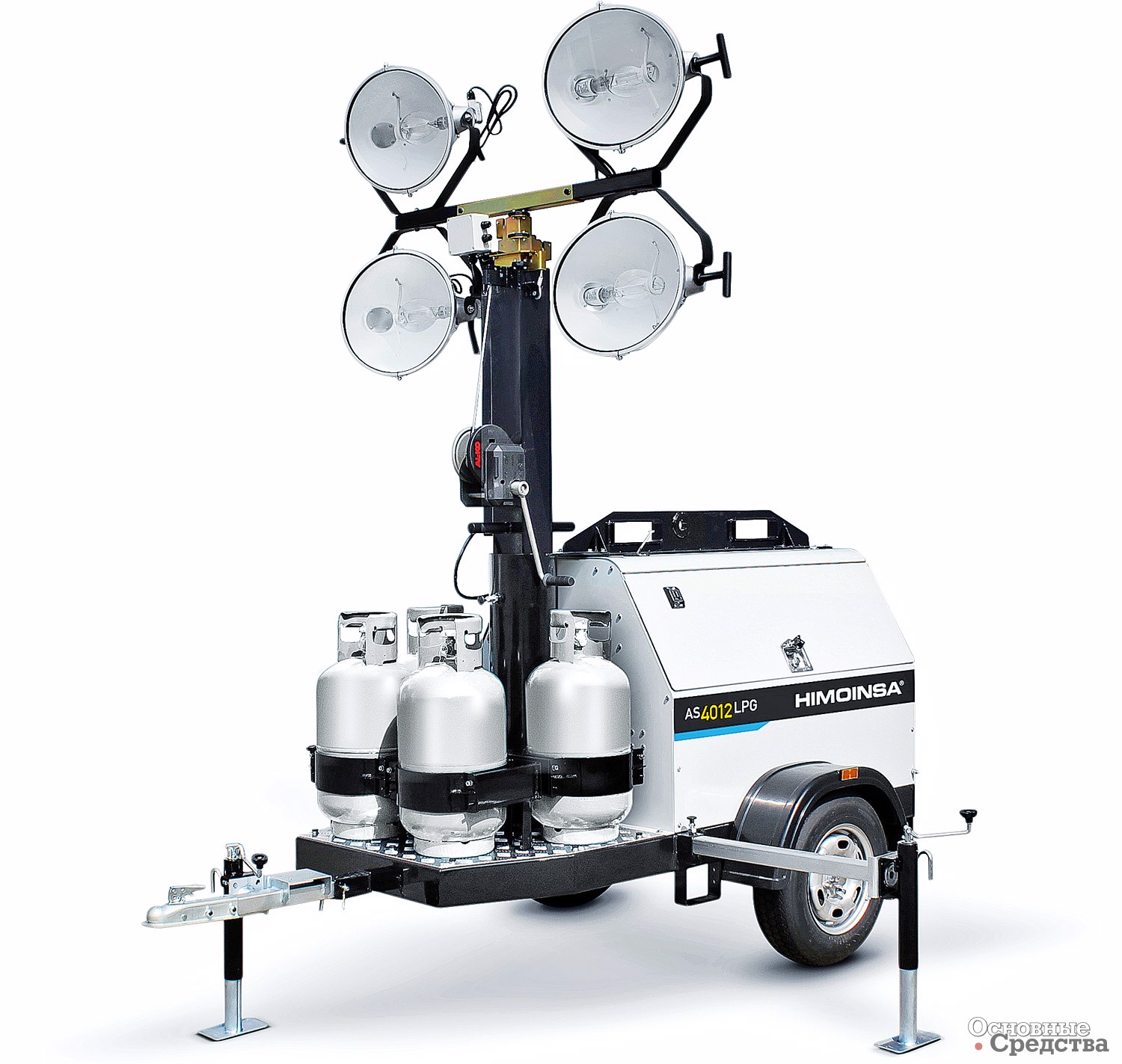 Новая вышка [b]HIMOINSA AS4012 LPG[/b] с помощью четырех прожекторов по 1000 Вт обеспечивает световой поток в 384 000 лм