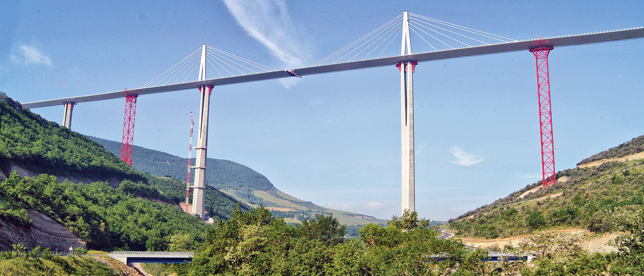 Enerpac. Система тактовой надвижки мостовых пролетных строений. Виадук Мийо – мостовое сооружение вантовой системы (Южная  Франция)