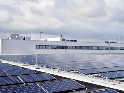 Заводы Scania перешли на 100% обеспечение электроэнергией из возобновляемых источников